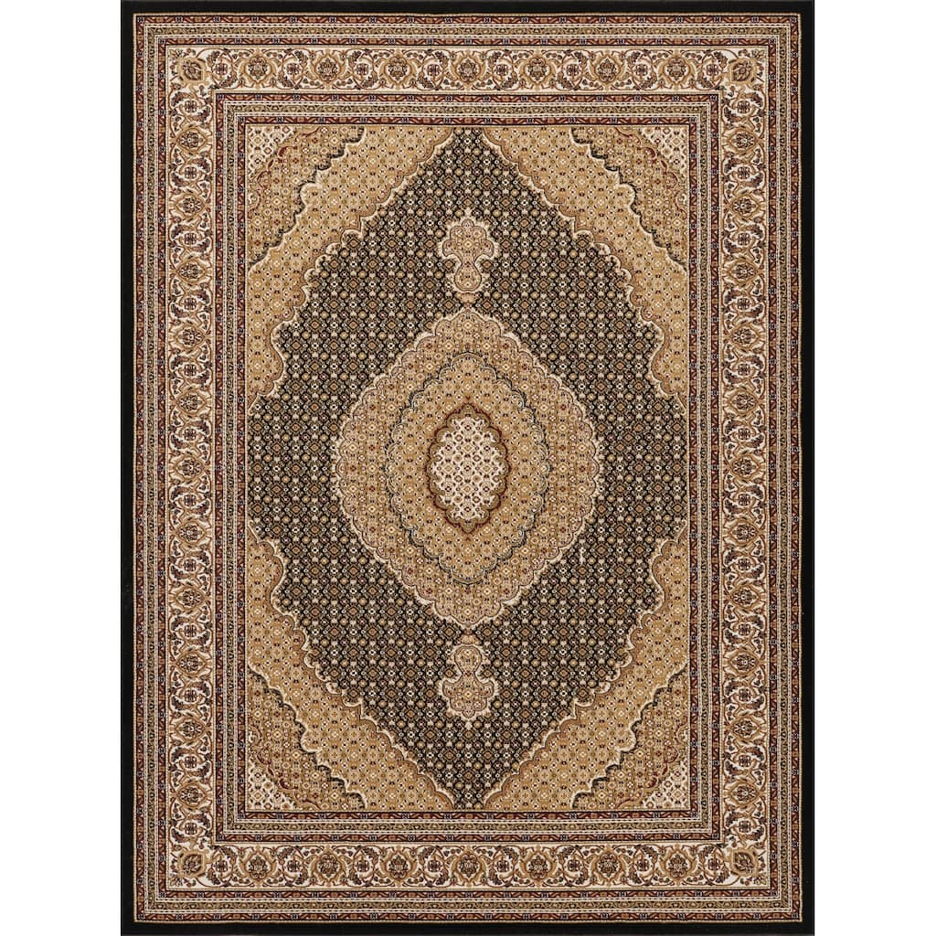 Black 5 ft. 3 in. x 7 ft. 3 in. Luxury Area Rug, 0.43 Pile Height – Sophisticated Warmth for Any Room - 6' x 7'