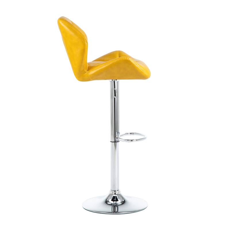 Bar Stools Adjustable Faux Leather Upholstered Counter Height Stools Set of 2