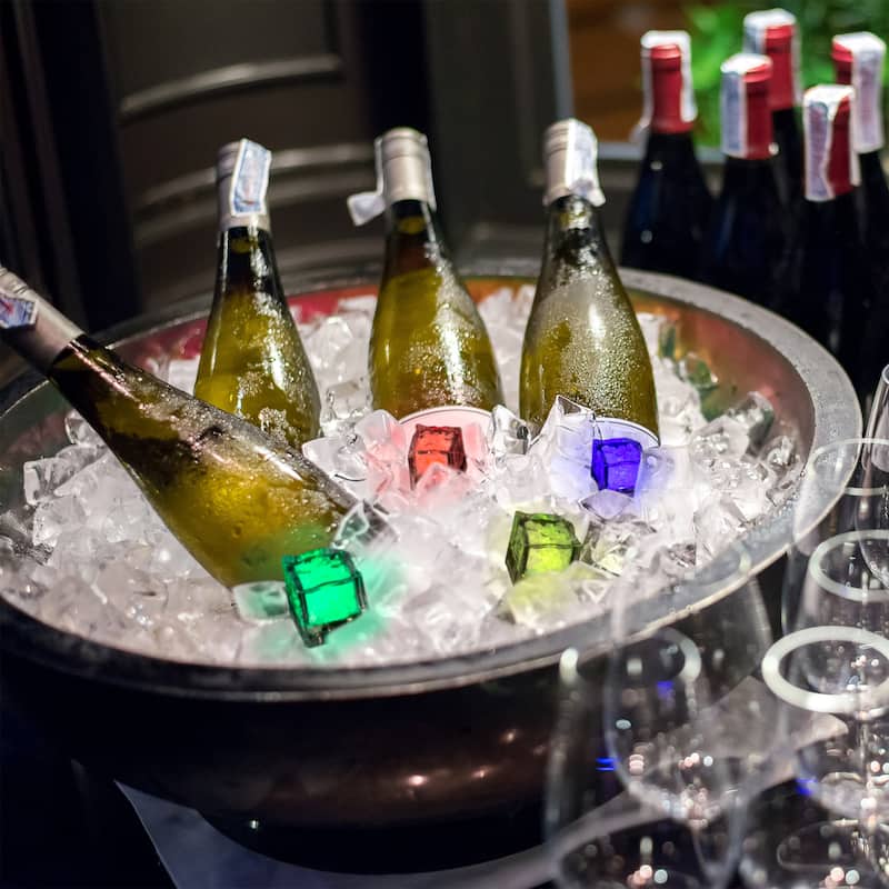 Set of 12 Light Up Ice Cubes for Drinks - Water-Activated, Color-Changing LED Cube Lights by Lavish Home (Multicolor)