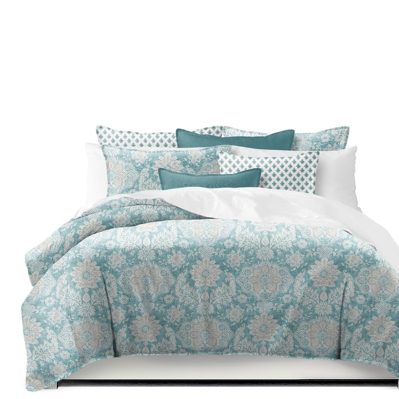 Osha Aqua/Teal Duvet Cover and Pillow Sham(s) Set On Sale Bed Bath