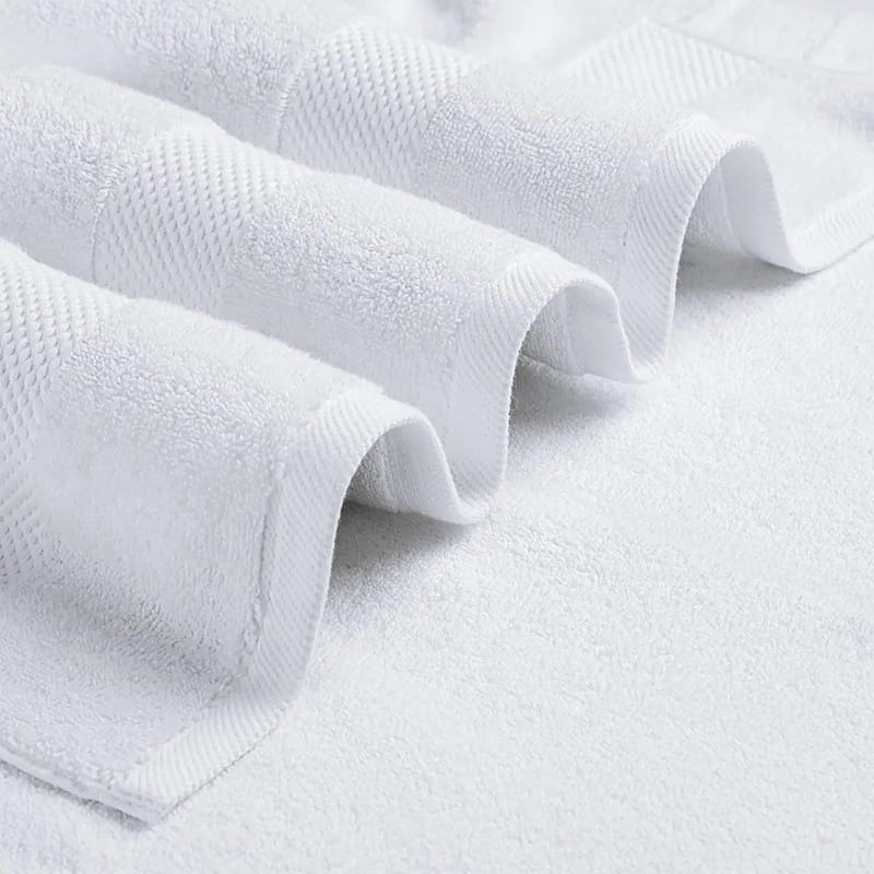 White Classic Luxury Cotton 8Pc Multi Size Towel Set [2 Bath Towels, 2 Hand Towels, 4 Washcloths]