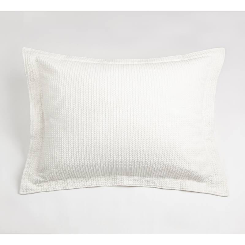 Waffle Matelasse Sham, Ivory, Standard