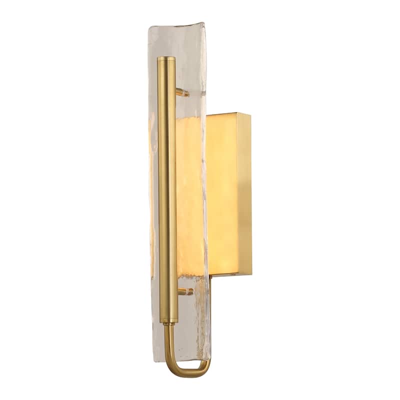 Perimost 17" Modern Gold Glass LED Bathroom Vanity Light Wall Sconce