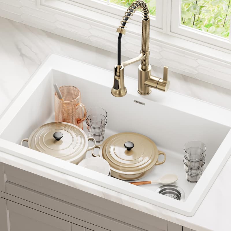 KRAUS Forteza Granite 33 inch Undermount Drop-in Kitchen Sink