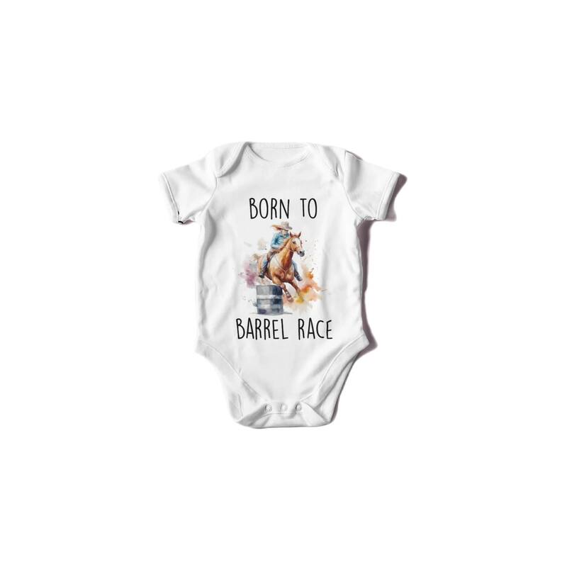 Barrel Racer - Baby Boy Girl Clothes Infant Bodysuit Funny Cute Newborn - Pink - 0-3M