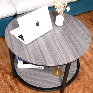 Round Cocktail Coffee Table with Storage Shelf - Bed Bath & Beyond ...