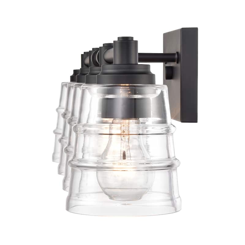 Elk Home Pulsate Satin Nickel With Clear Glass Vanity Light