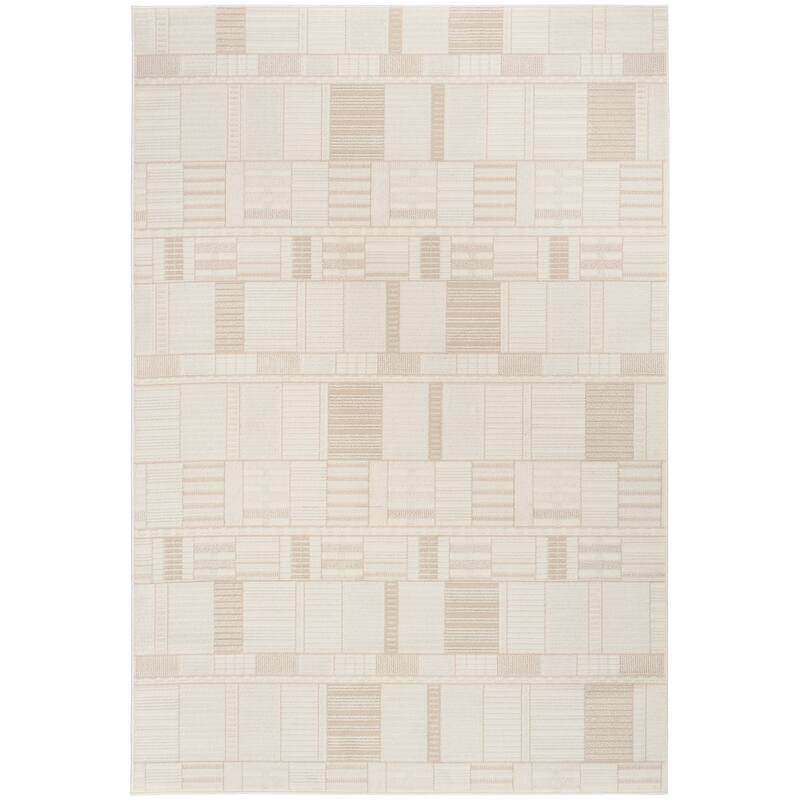 Nourison Nordic Indoor only Geometric Area Rug - 5' x 7' - Ivory/Beige - Rectangle
