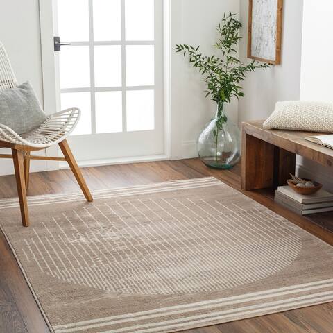 Artistic Weavers Joel Mod Black/Ivory Ombre Geometric Striped Area Rug
