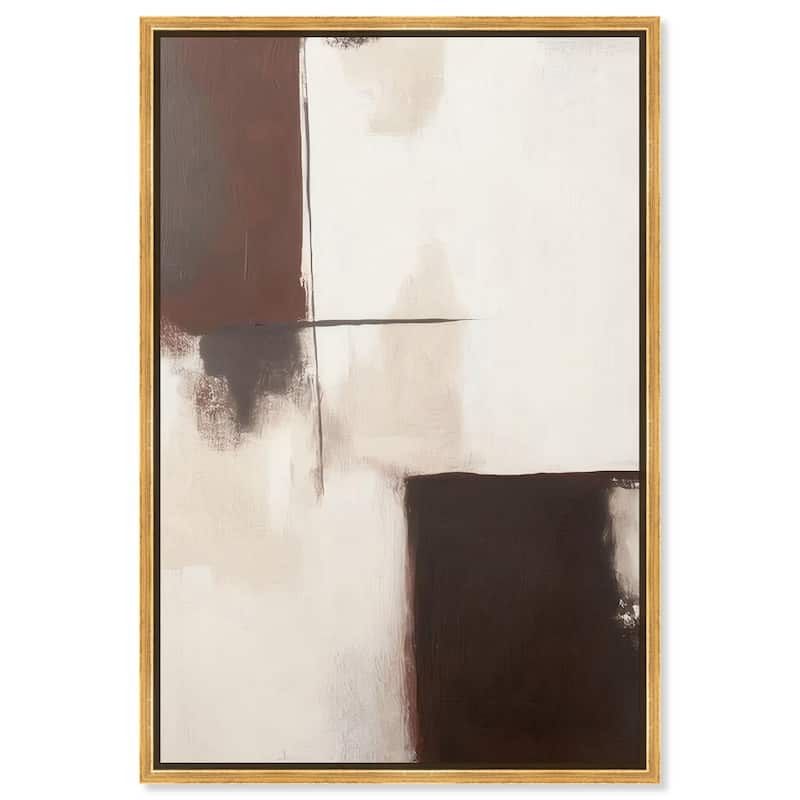 Burgundy and Beige Canvas by Art Remedy - 36" x 54" - Gold