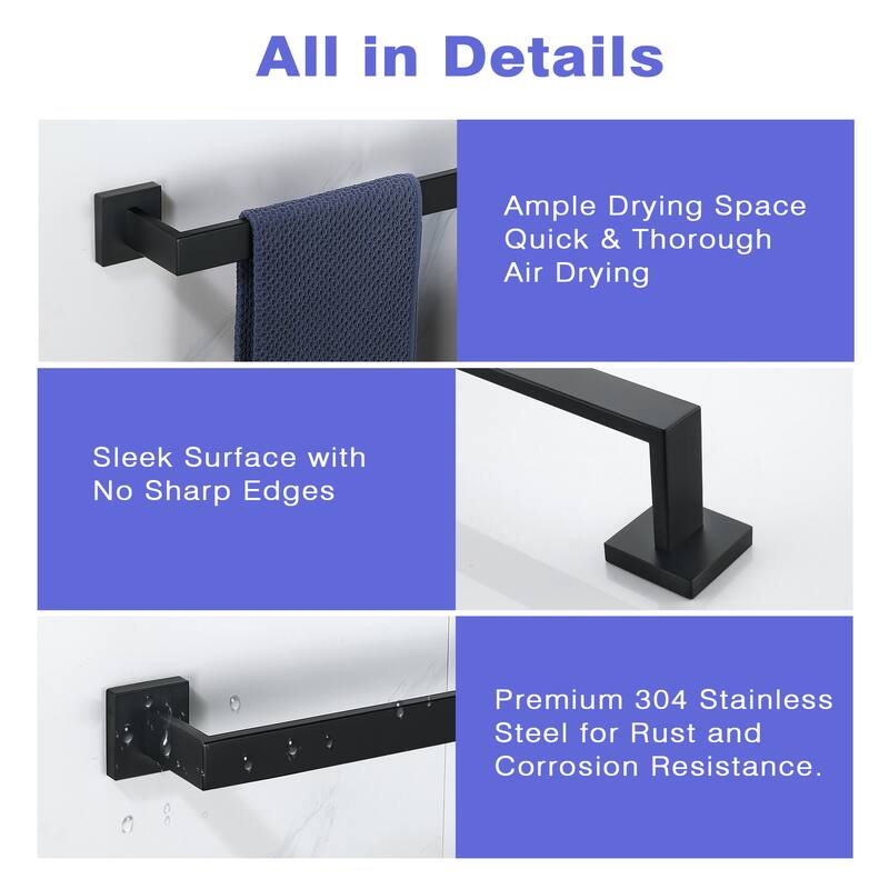 24'' Wall Mounted Towel Bar Towel Rack