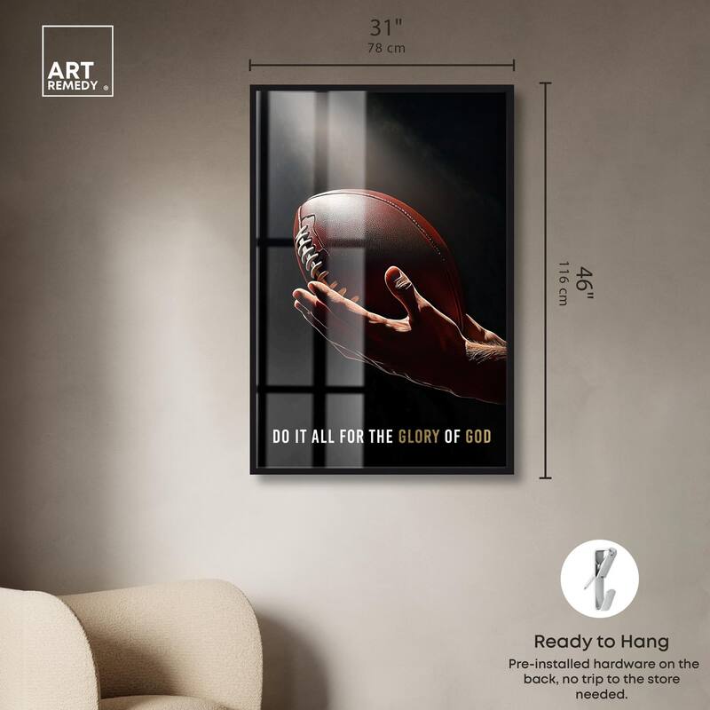 Glory of God Football Shadowbox by Art Remedy