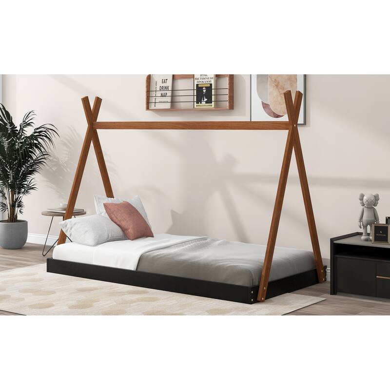 NO Slats Design Tent Bed Floor Bed for Kids