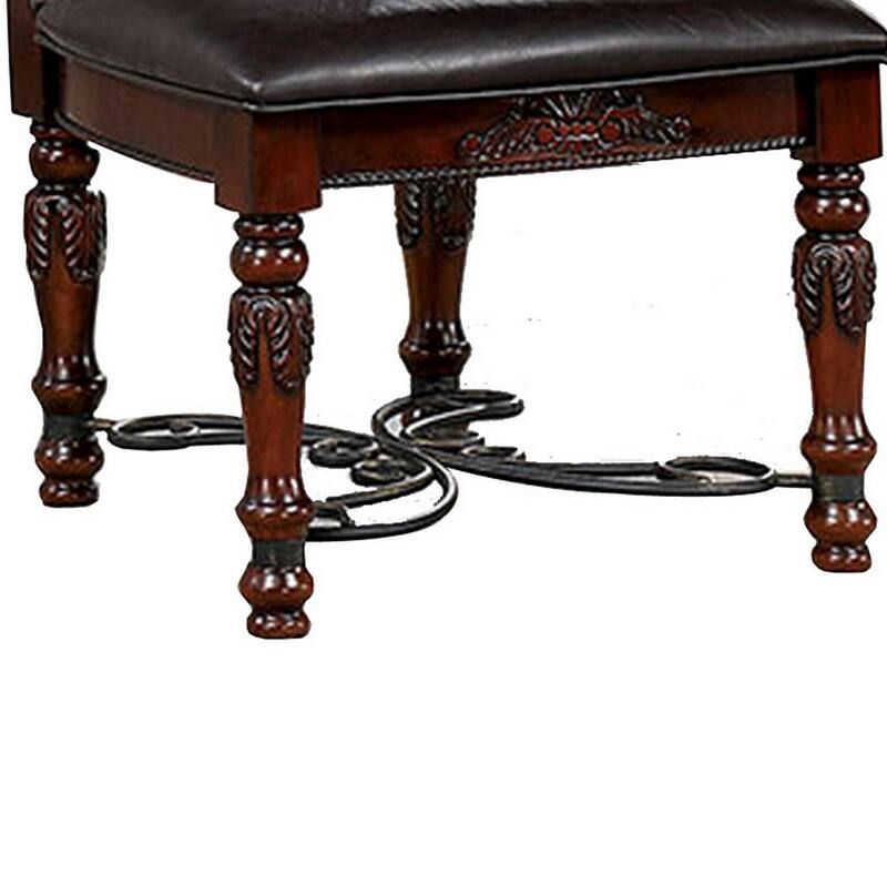 Rich Brown/Black Faux Leather Upholstered Wood Frame Dining Chair, Set of 2, Sturdy Dining Chair for Dining Rooms - 21.75