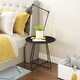 preview thumbnail 10 of 17, Portable Steel Outdoor Patio Round Side Table Weather Resistant Round Table Black
