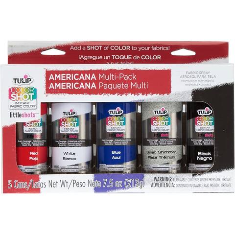Tulip Instant Color Shots Americana Fabric Spray Paint Set, 5 Pack - Multi - 5-Pack