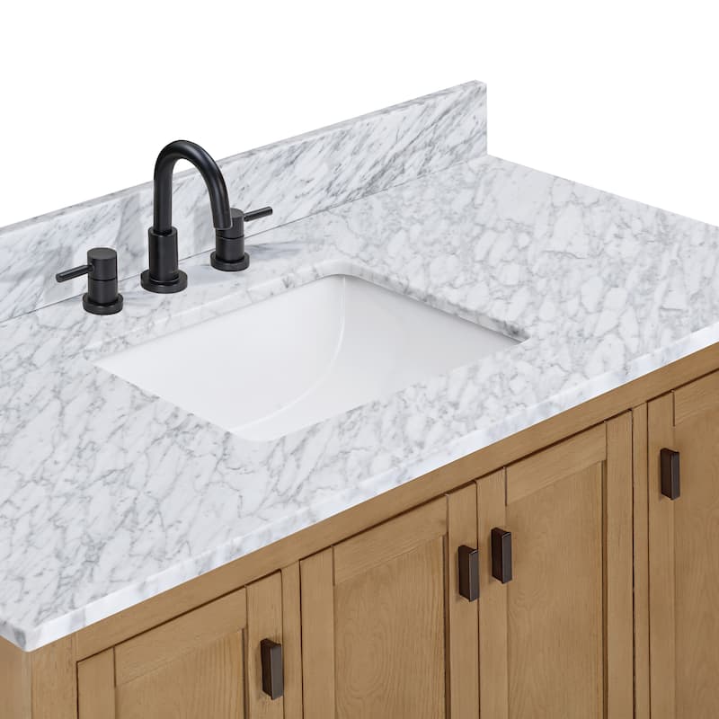 Avanity Modero 48 in. Single Sink Bathroom Vanity with Carrara Marble Top - 49"W x 22"D x 35"H