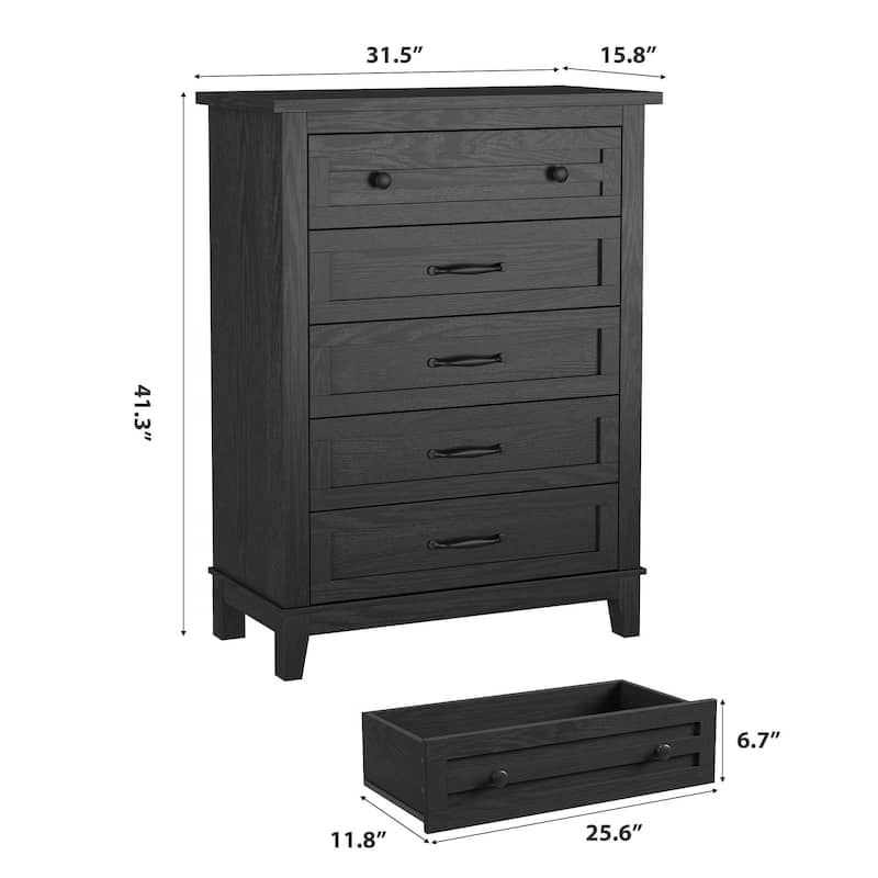 41.3" Tall Vertical Drawer Dresser, with Large Storage