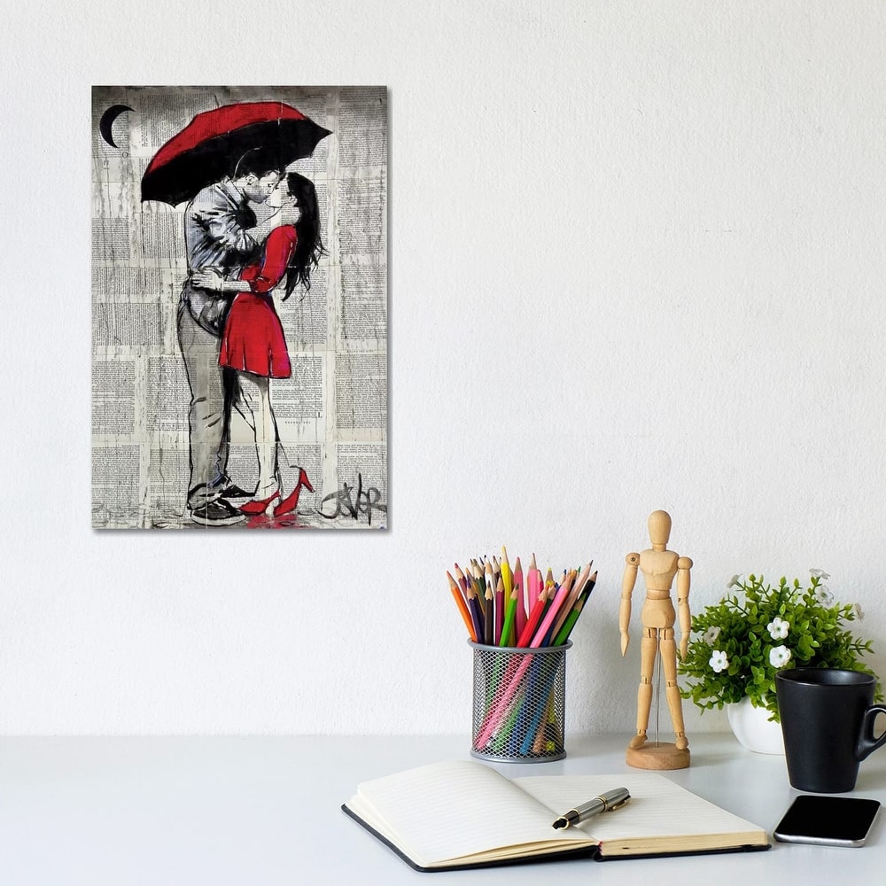 iCanvas "Red Rainy Love" by Loui Jover Canvas Print