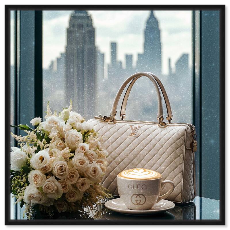 Glam by the Window New York Canvas by Art Remedy - Black - 24" x 24"