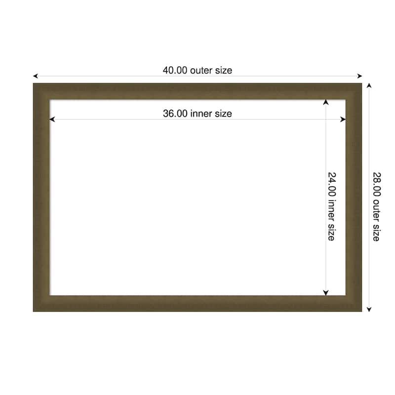 Amanti Art Blaine Light Bronze Narrow Framed Dry Erase Magnetic Board - 40 x 28 in