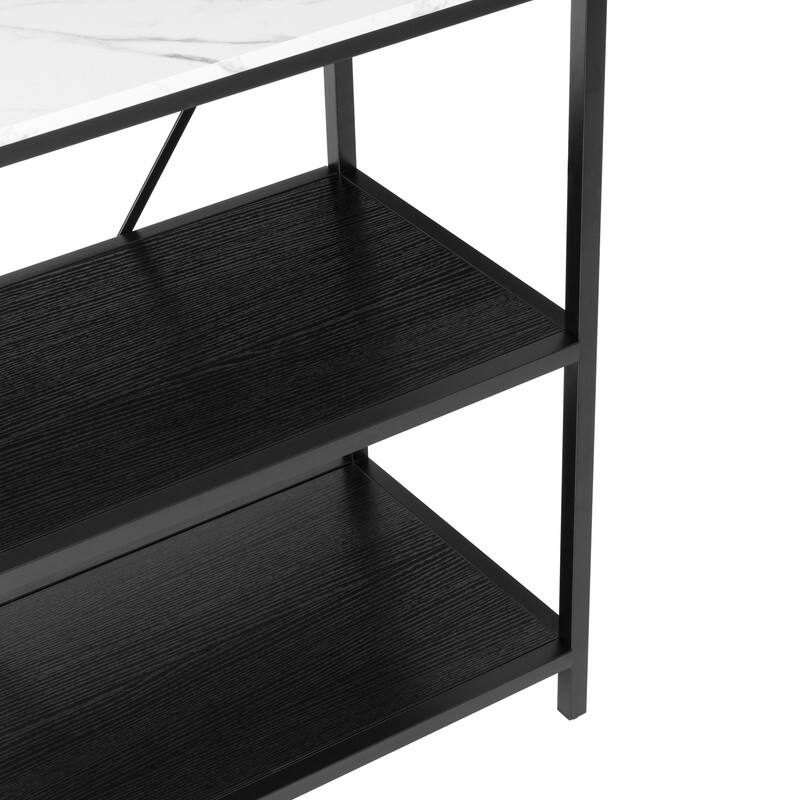 Modern Console Table with Marble-Inspired Top