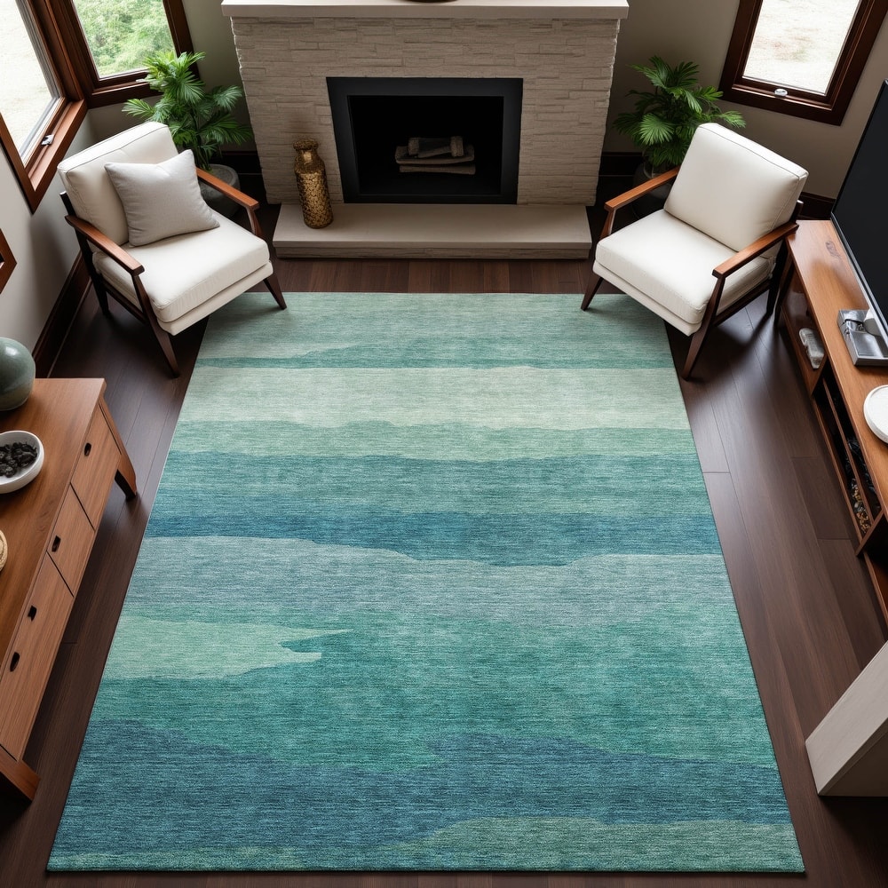 Premium Washable Super Soft Ombre Ocean Mayfield Rug