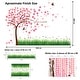 preview thumbnail 4 of 2, Walplus Colorful Grass Pink Cherry Blossom Wall Sticker Nursery Decor