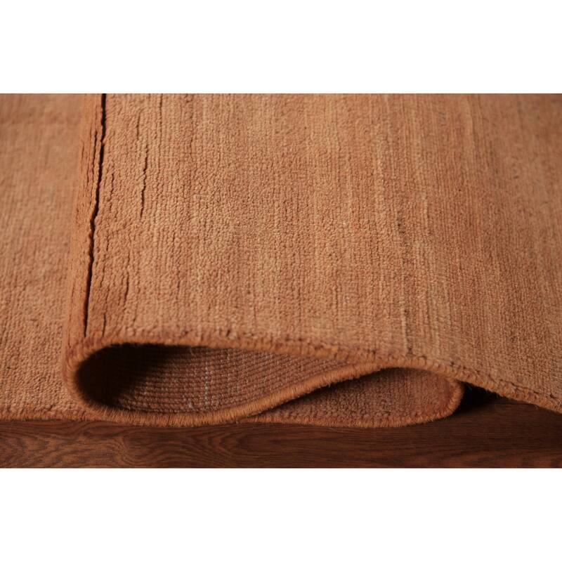 Modern Gabbeh Area Rug Handmade Oriental Solid Wool Carpet - 5'7" x 7'11"