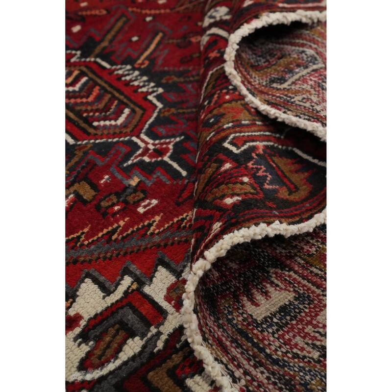 Hand Knotted Oriental 100% Wool Carpet Traditional Medallion Red Heriz Area Rug - 11' 3'' X 8' 1''