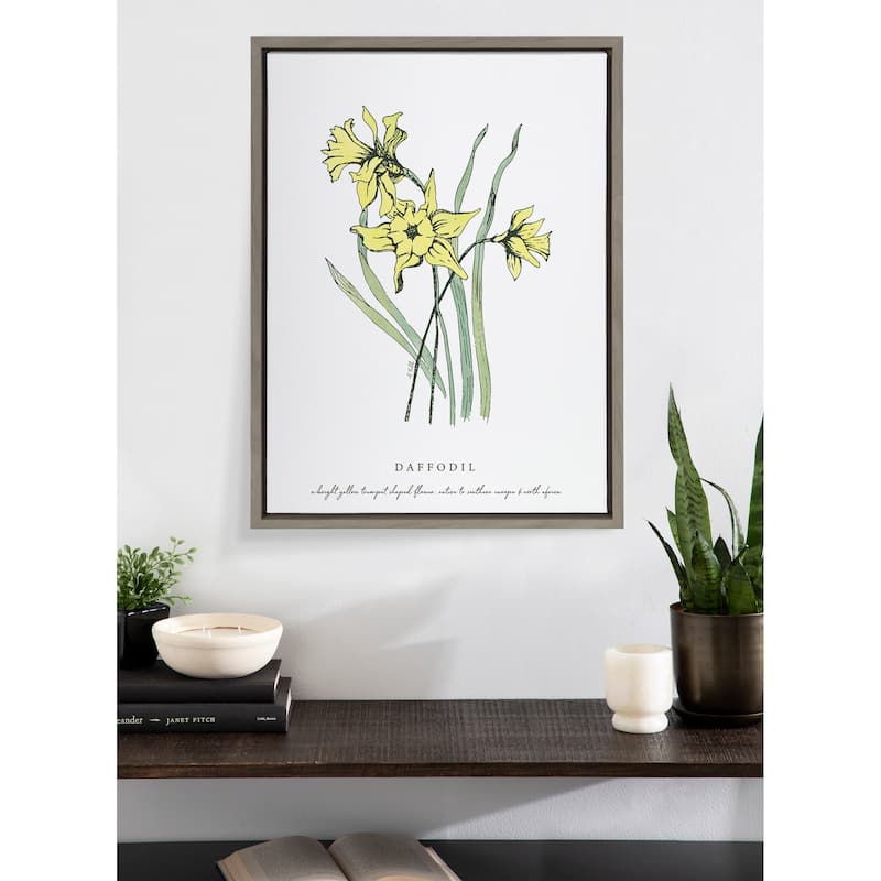 Kate and Laurel Sylvie Spring Daffodil Frame Canvas by Statement Goods