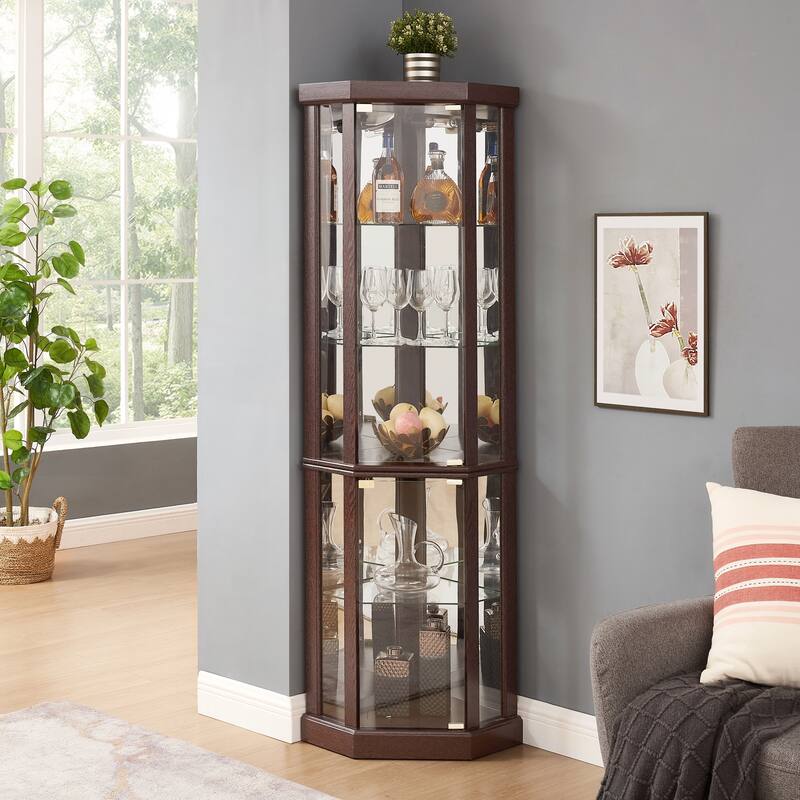 Lighted Corner Curio Cabinet