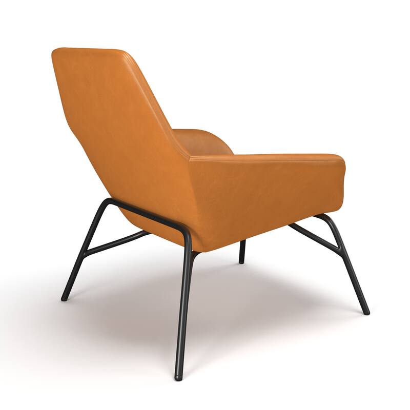 Elmira Vegan Leather Accent Chair - Black Vegan Leather