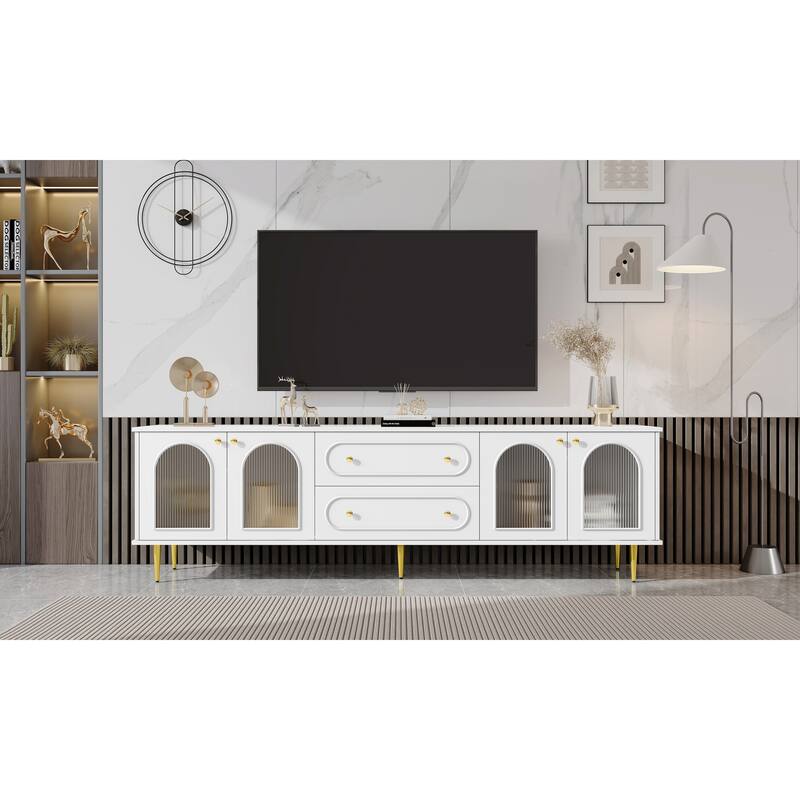 78Inch TV Stand for Living Room, Up to 85 Inch TVs, Modern Entertainment Center with Drawers, TV Console Table
