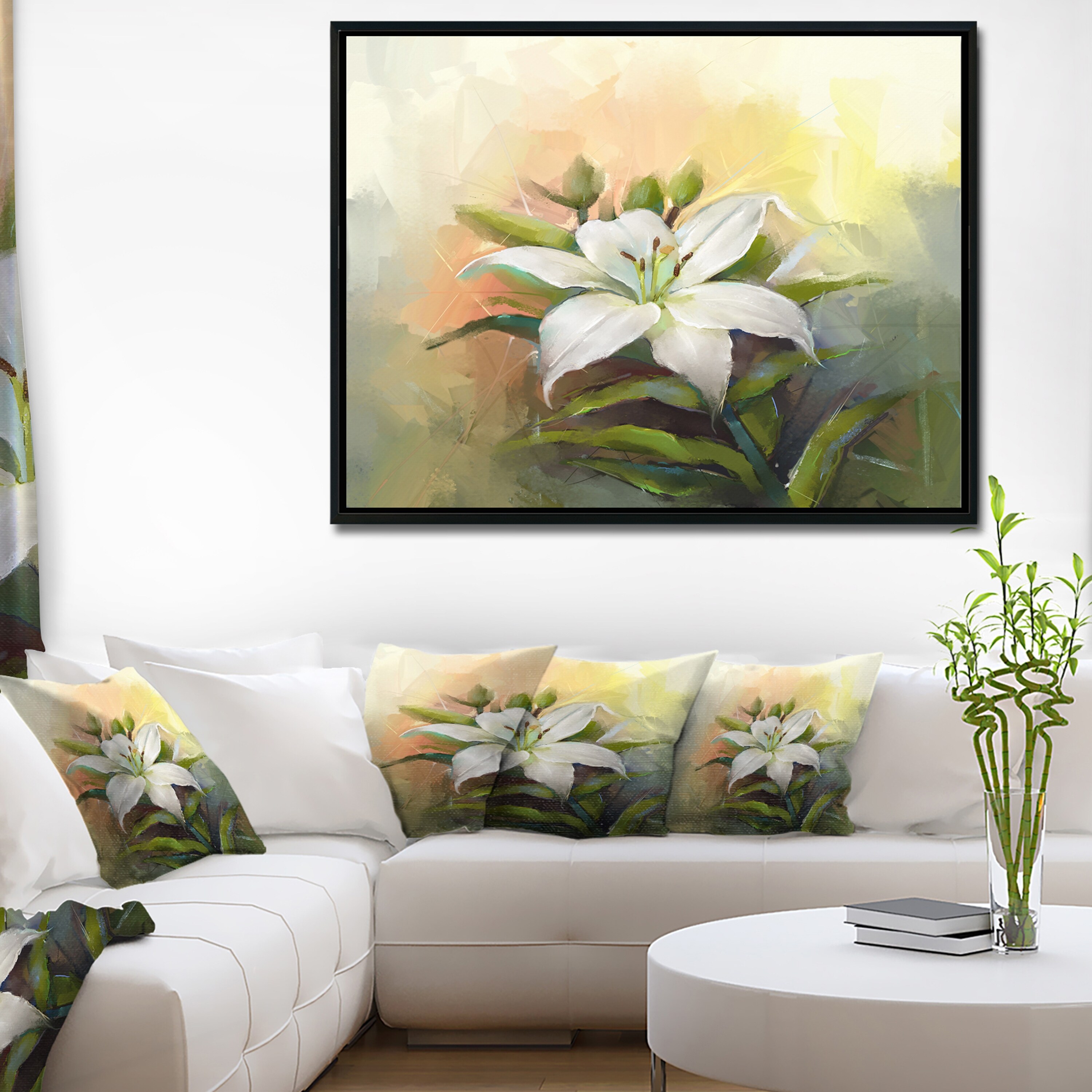 Shop Designart White Lily Flower Oil Painting Large Floral