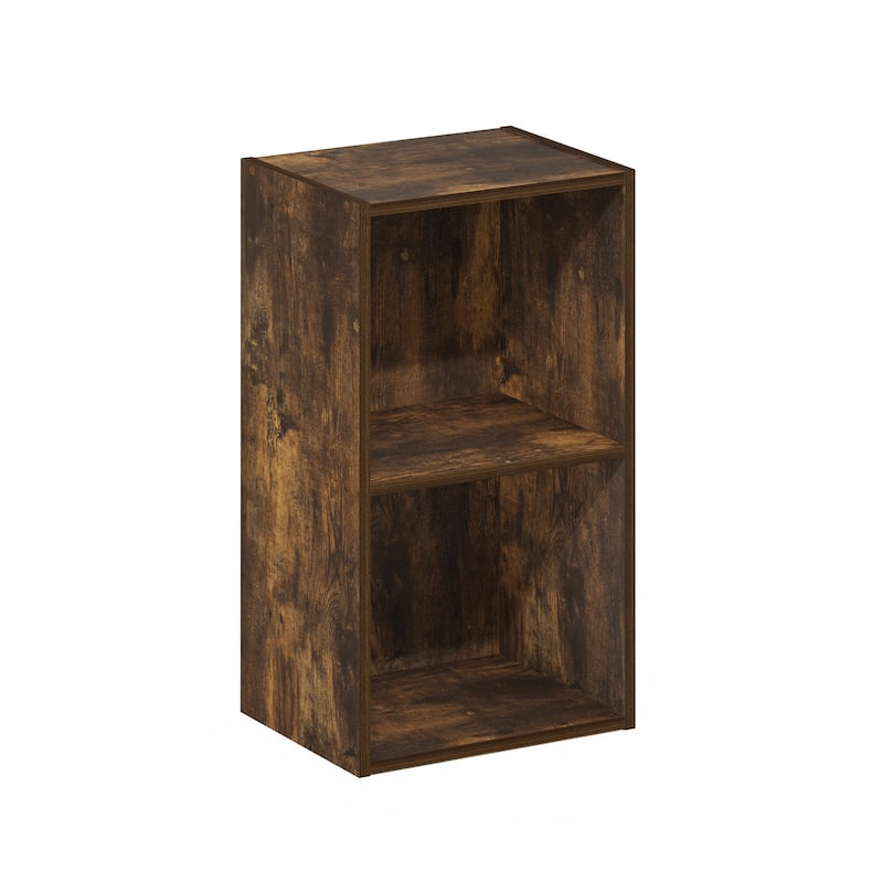 Furinno Pasir 2-Tier Open Shelf Bookcase - Amber Pine