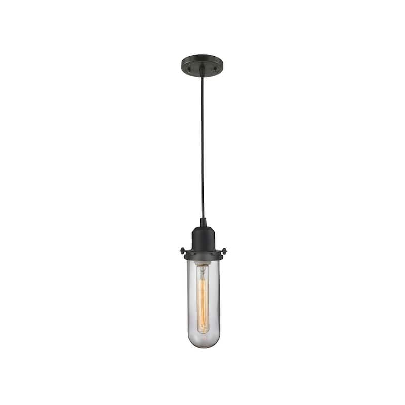 Innovations Lighting Centri 5" Wide Mini Pendant - Cord Suspension - - Oil Rubbed Bronze / Clear