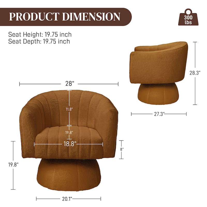 Ouyessir Oversized Modern Upholstered Barrel Chairs