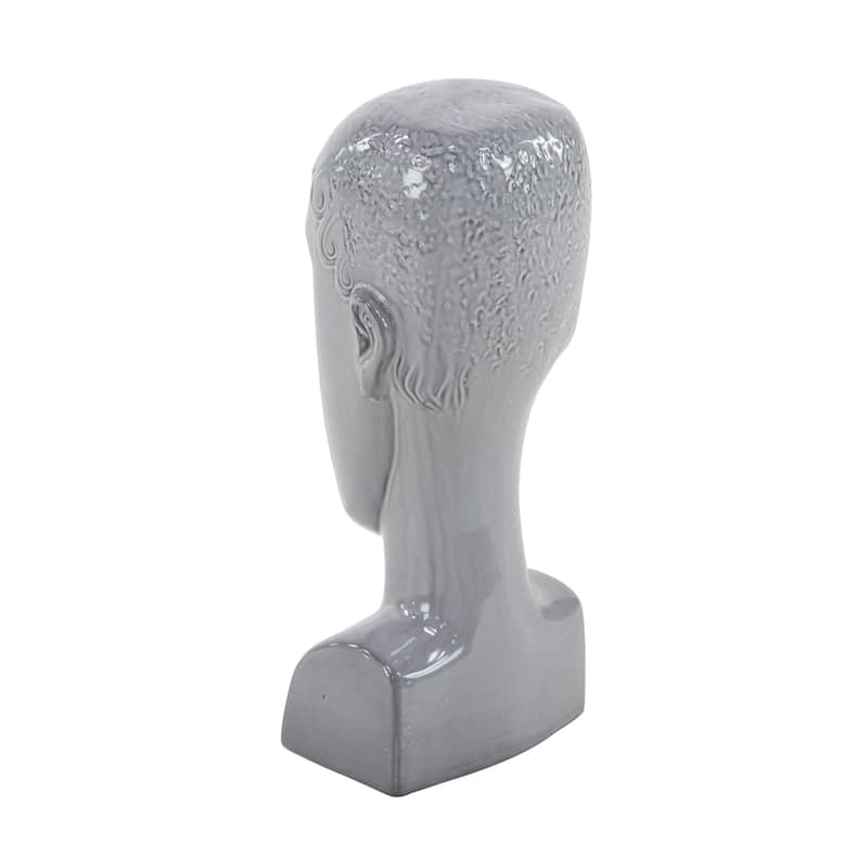 Ceramic People Face Sculpture - Gray - Roche River Decor