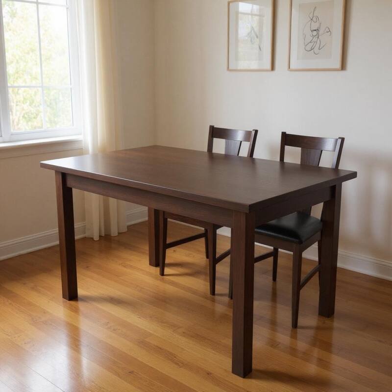 HomeRoots 48" Raw Umber Solid Wood Dining Table - 48.00 in. x 30.00 in. x 27.00 in. - 48.00 in. x 30.00 in.  x 27.00 in.