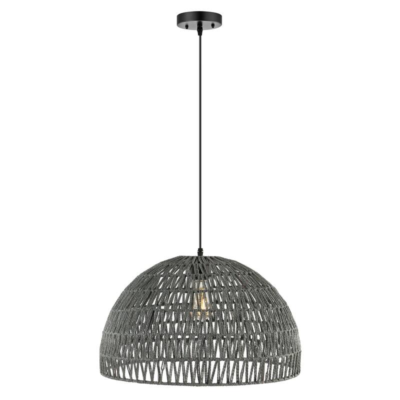 Jigu 1-Light Woven Rattan/Iron LED Pendant, by JONATHAN Y