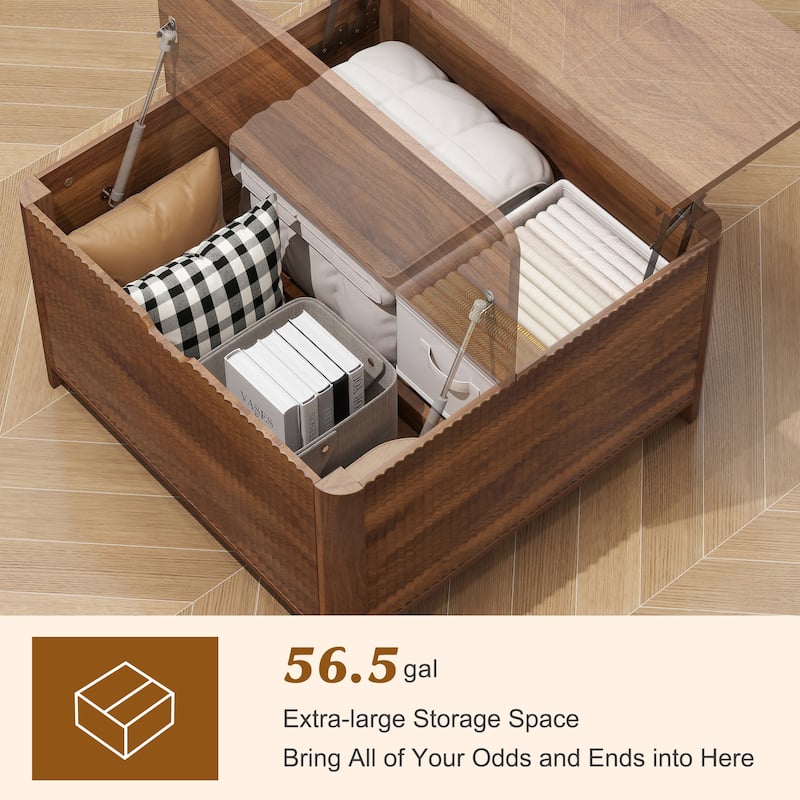Squre Coffee Table with Large Capacity Storage