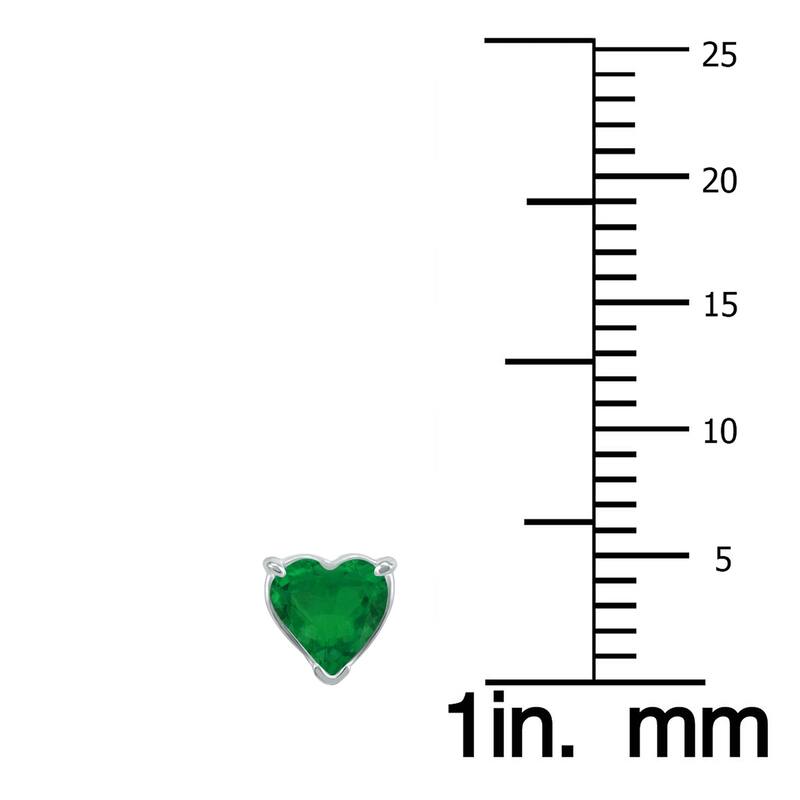 Marquee 14K White Gold 4MM Heart Emerald Earrings