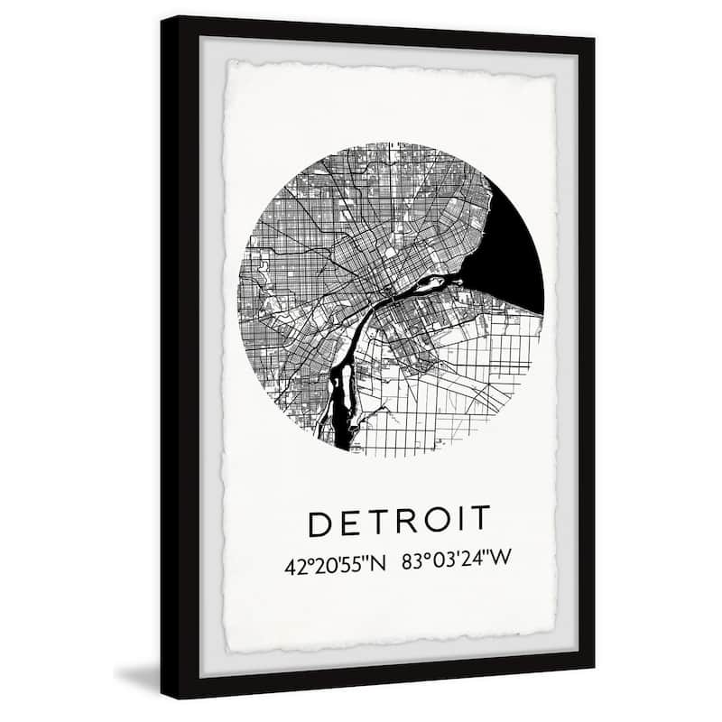 'Detroit Coordinates' Framed Painting Print