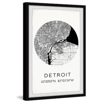 'Detroit Coordinates' Framed Painting Print