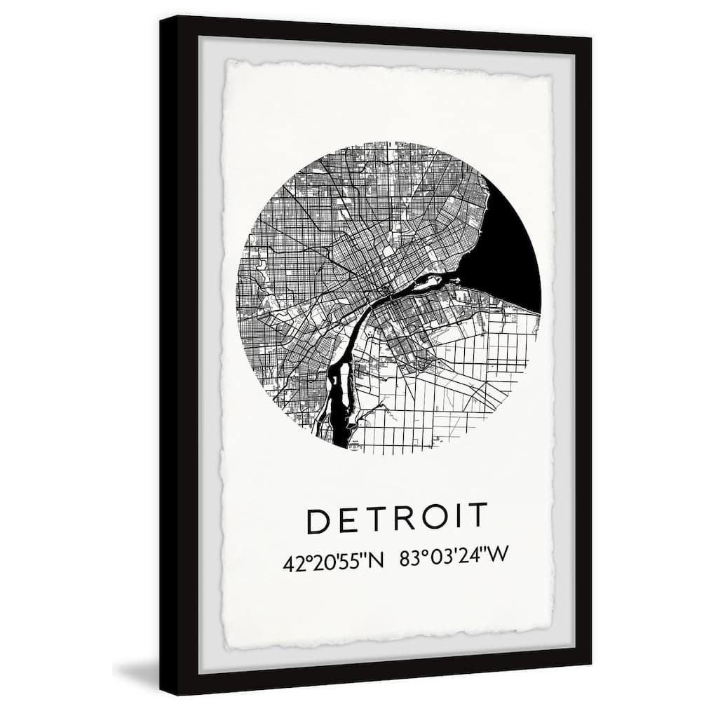 'Detroit Coordinates' Framed Painting Print
