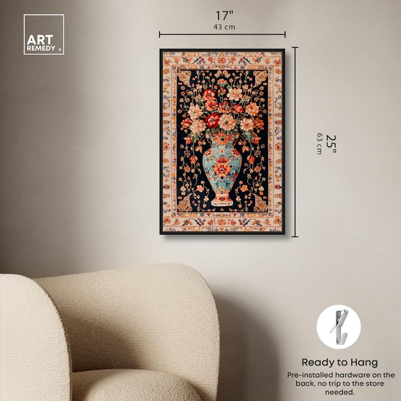 Persian Vase and Flowers II Canvas by Art Remedy