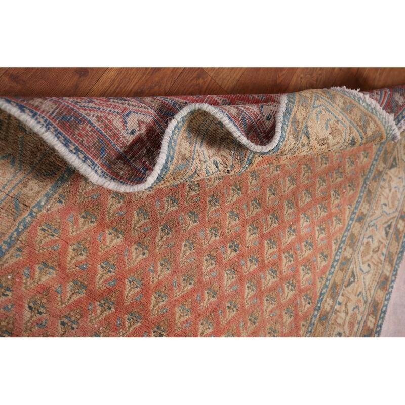 Distressed Botemir Persian Vintage Runner Rug Hand-Knotted Wool Carpet - 2'9" x 9'9"