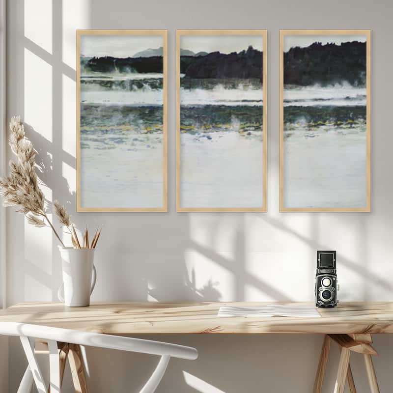 "Tides Abstract" Set of Three Framed Textured Wall Art - Multi-Color