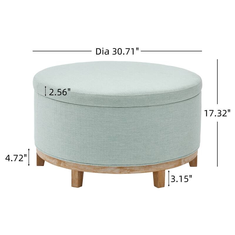 Christopher Knight Home - Modern Fabric Storage Ottoman with Wooden Legs